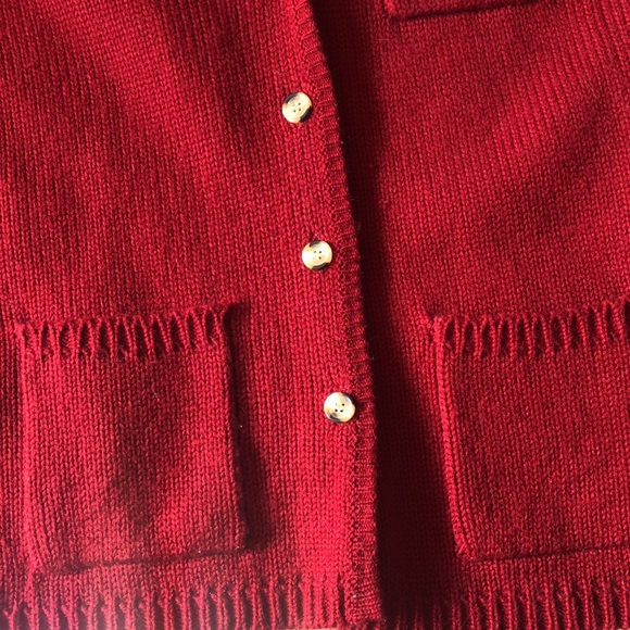 Vintage Sears Red Button Down Cardigan Sweater M - Picture 3 of 5